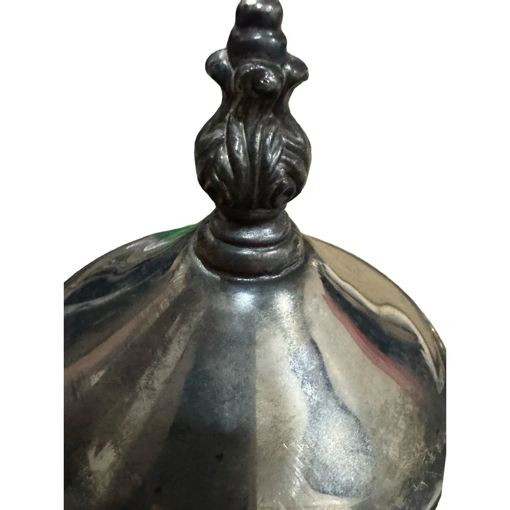 Vintage Silver Plated Footed Teapot Ornate Victorian Style Tea Pot with Finial